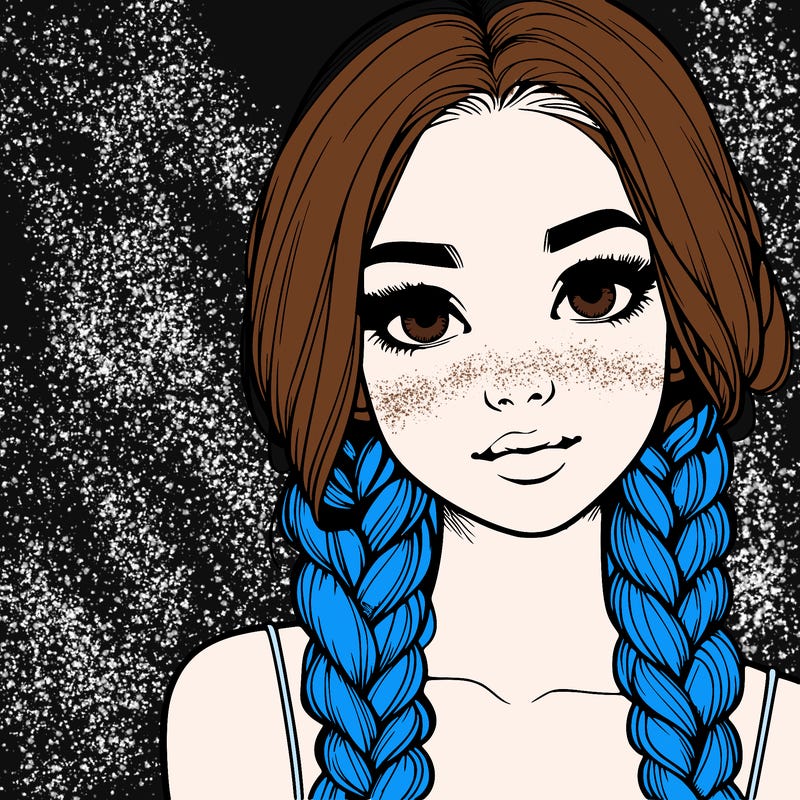 realistic girl with braids