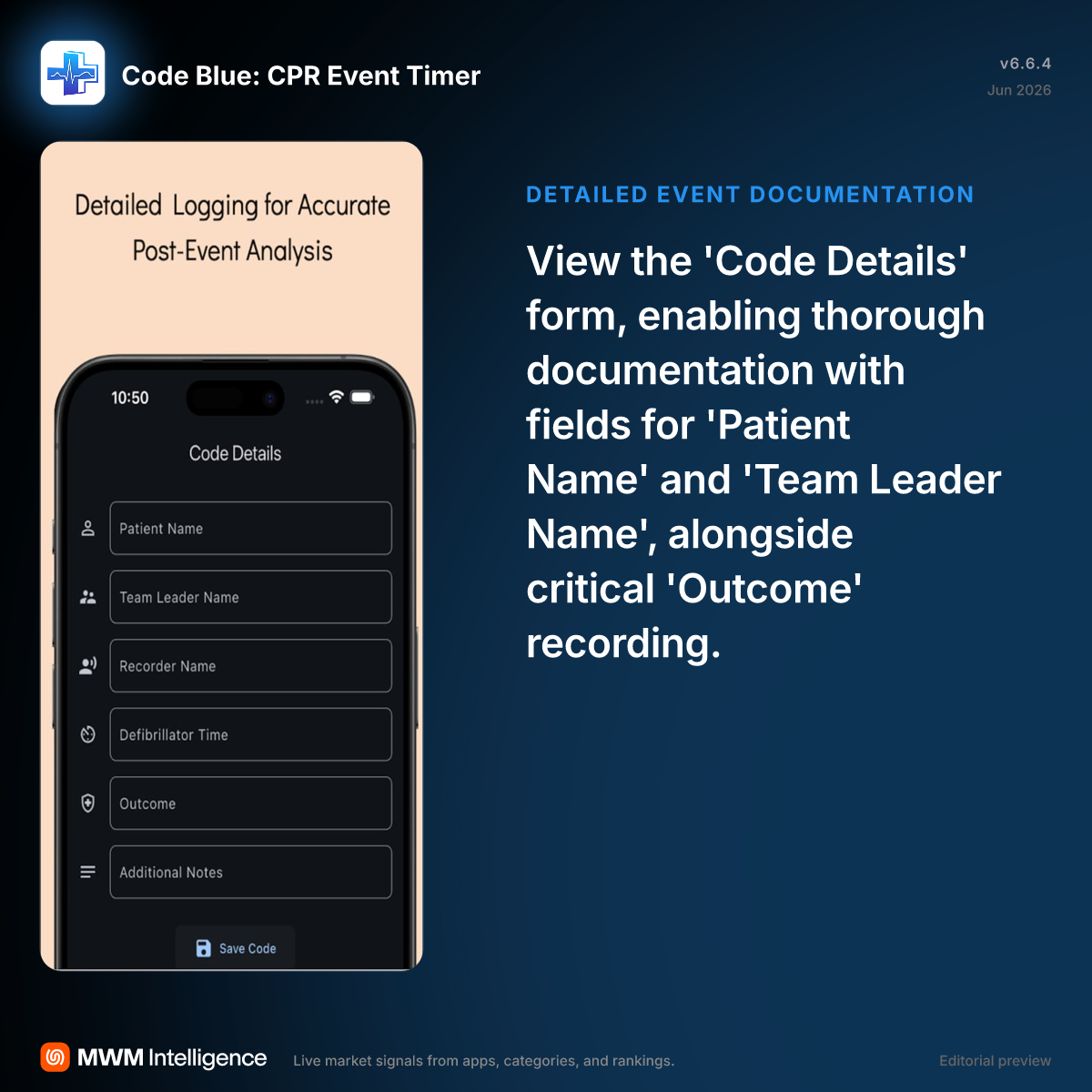Code Blue: CPR Event Timer - Medical App | MWM