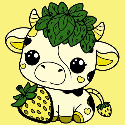 cute strawberry cow