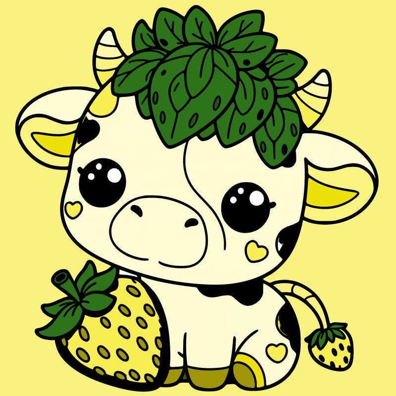 cute strawberry cow
