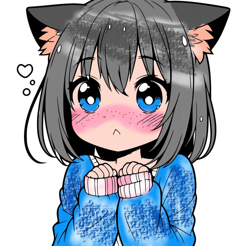 shy anime catgirl