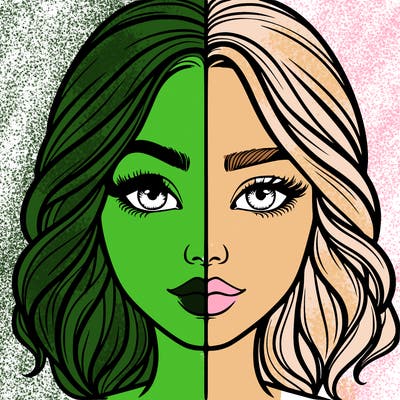 realistic girl split half