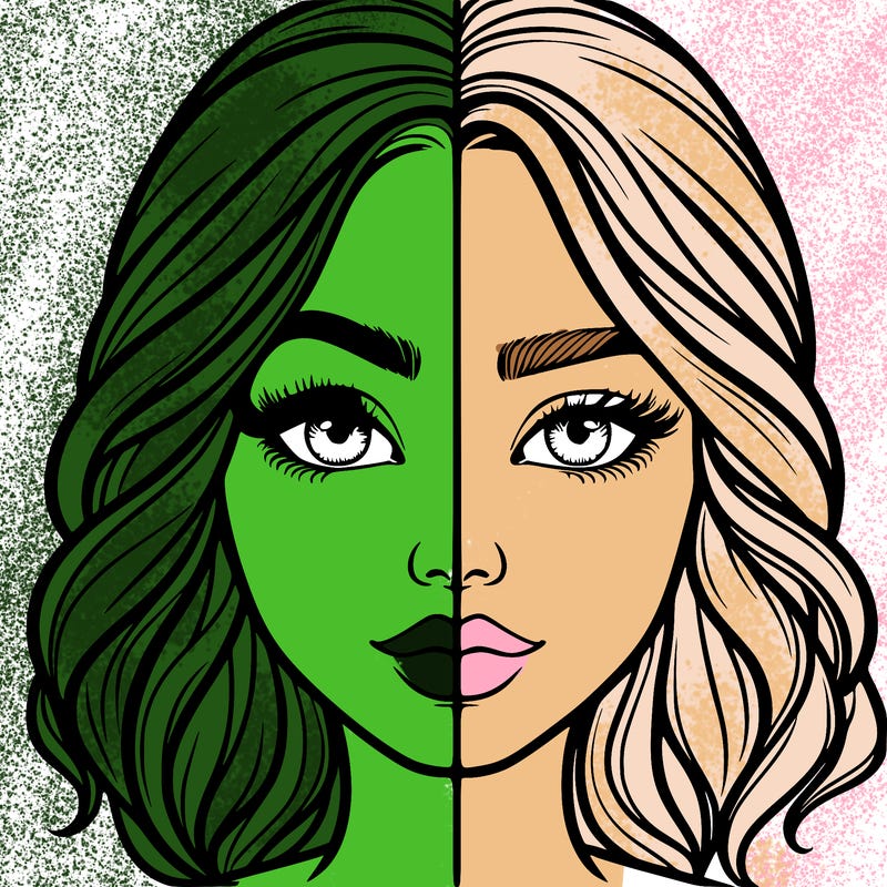 realistic girl split half