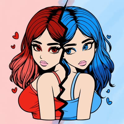 realistic girl split