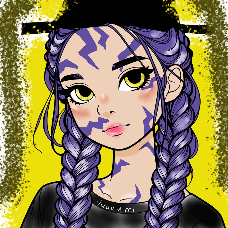 realistic girl with braids