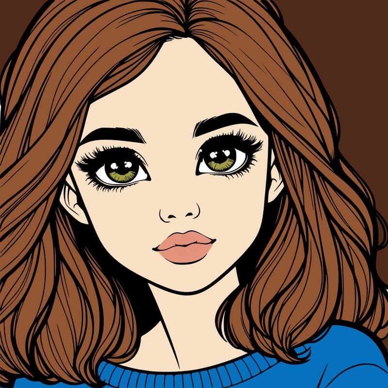 realistic girl whith cute eyes