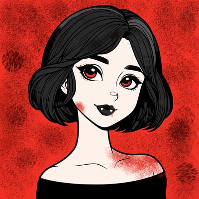 realistic girl with short hair