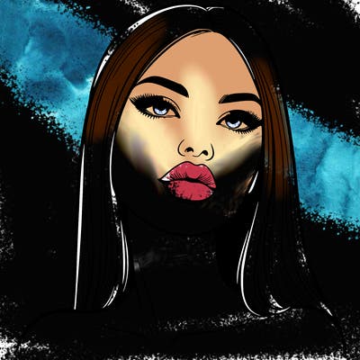 realistic woman with full lips