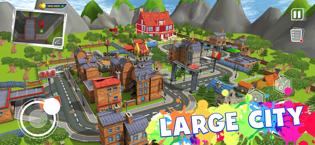 Luftaufnahme der Vorstadt und der großen Stadt in Dark Riddle