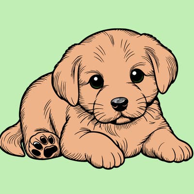 a cute realistic puppy