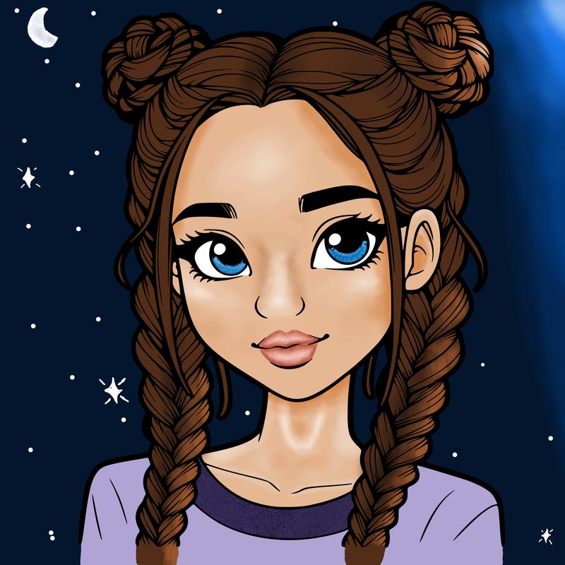 realistic girl with braids