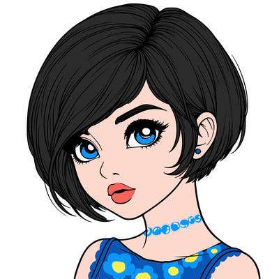realistic girl with really short hair