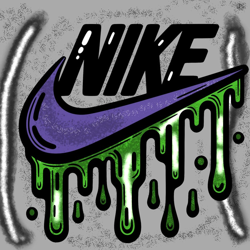 dripping nike logo