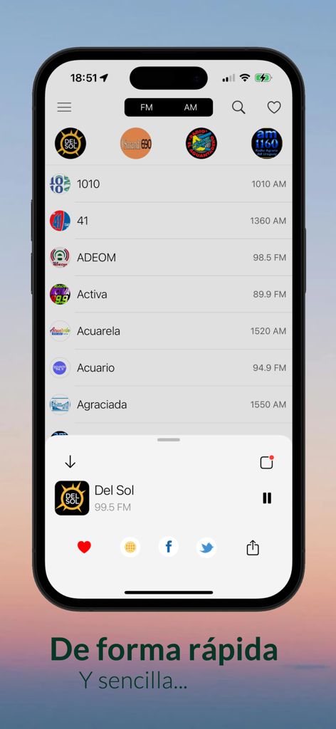 Uruguayan radio stations list and player in the Radios Uruguay app