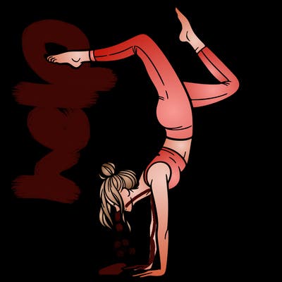 a woman doing a handstand