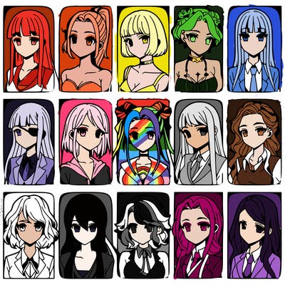 girls that look diffrent anime