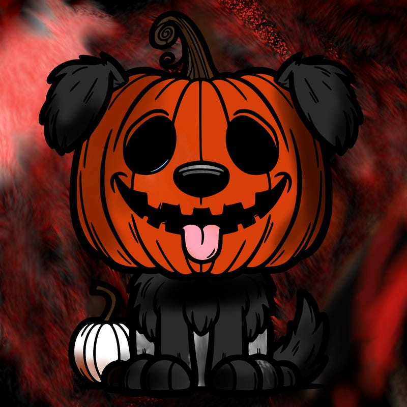 halloween pumpkin dog, scary and funny