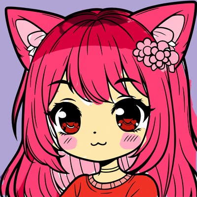 a cute girl with cat ears