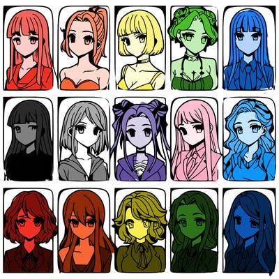 girls that look diffrent anime