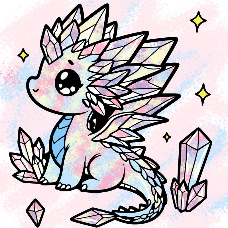 little cute crystal dragon