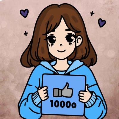 a girl with a sign saying 1000 likes