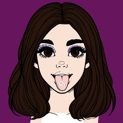 realistic girl with her tongue out