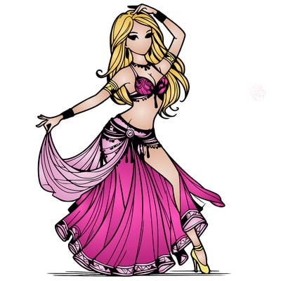 realistic belly dancer