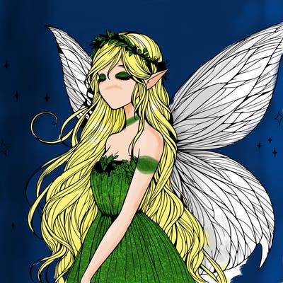 ethereal realistic fairy girl