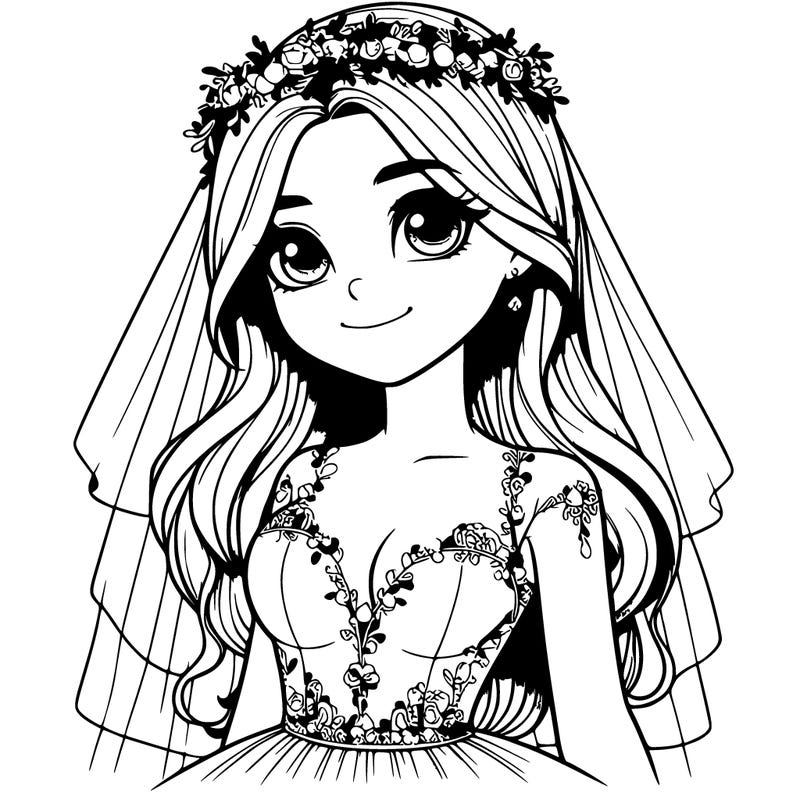 realistic girl in a wedding dress