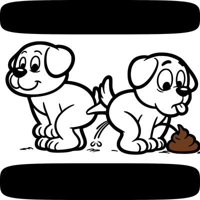 a dog peeing and pooing