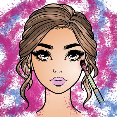 realistic person with makeup