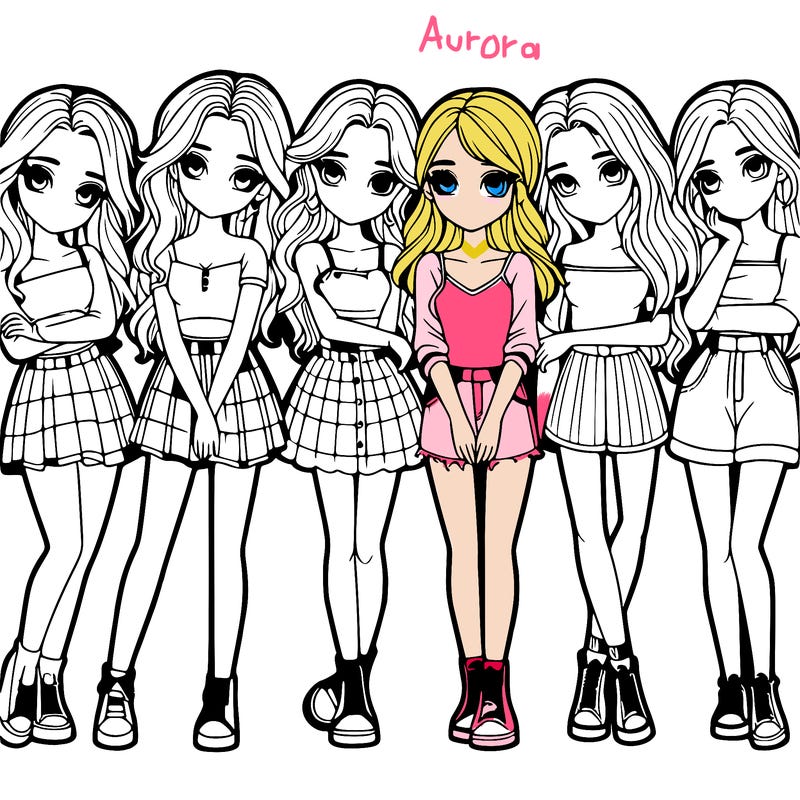 a group of girls realistic