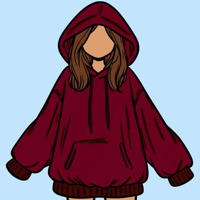 girl in oversized hoodie