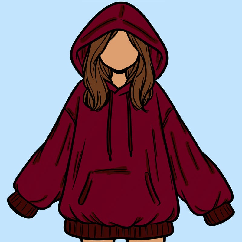 girl in oversized hoodie