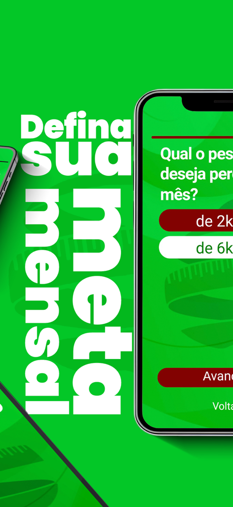 Emagrece Fácil - Emagrece Facil app screen for setting a monthly weight loss goal