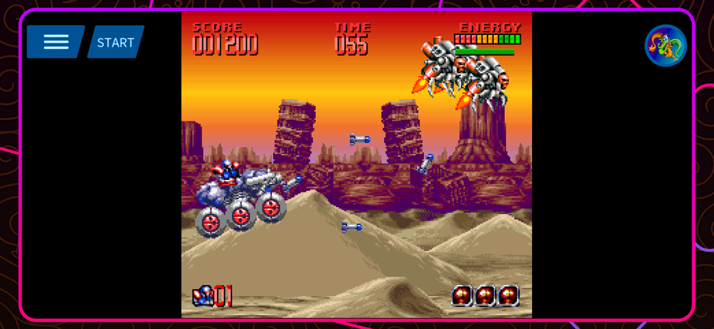 Antstream: Play Retro Games - Gameplay of a classic retro side-scrolling action game in the Antstream app