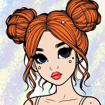 realistic girl with space buns