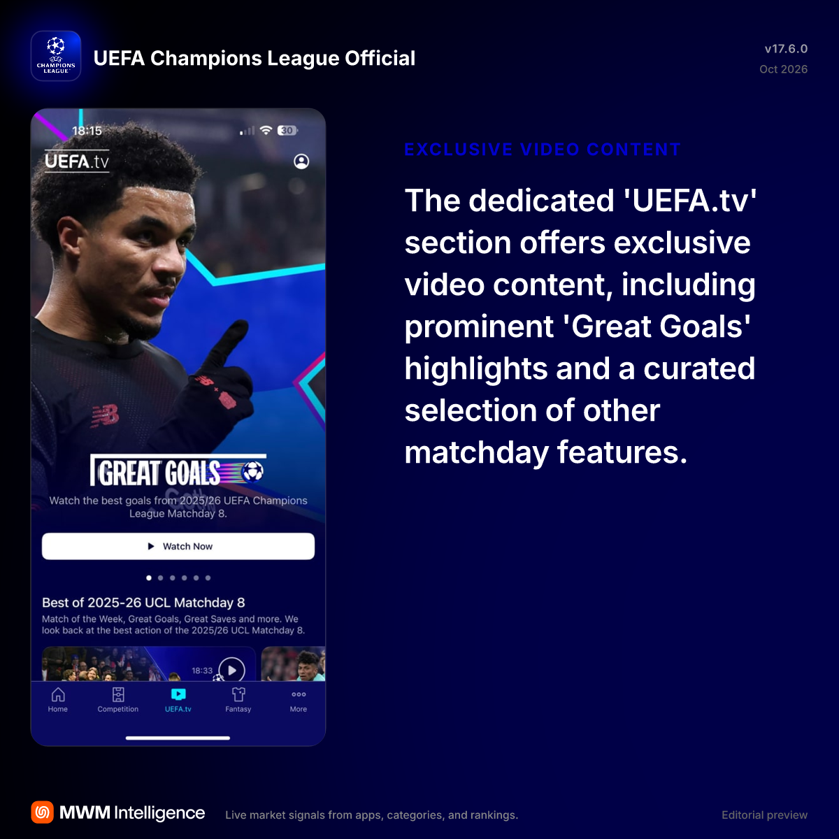 UEFA Champions League Official - Sports App | MWM