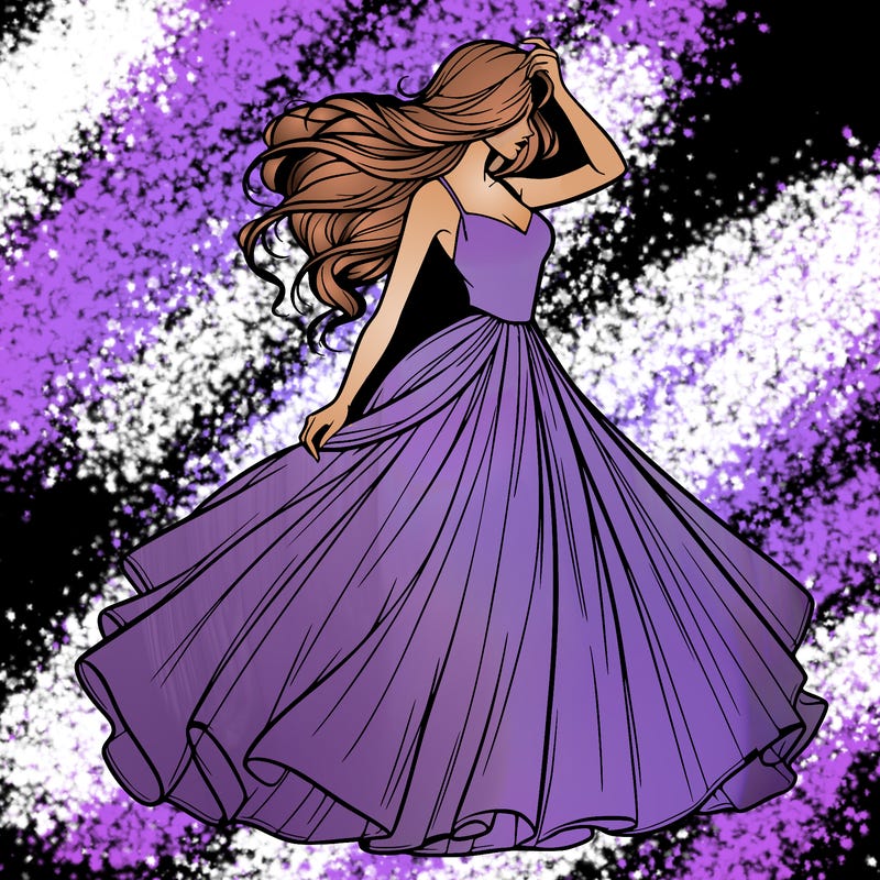 realistic woman with dress flowing in the wind