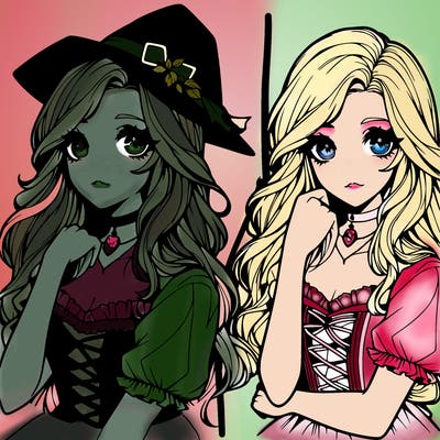 realistic pretty witch girl