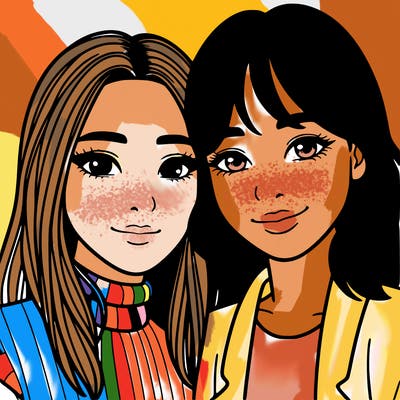 asian woman being in a couple with a latina woman realistic