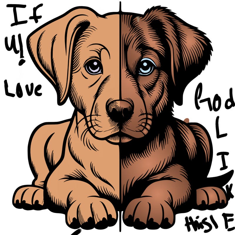 realistic dog split picture