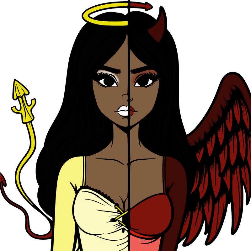 devil vs angel realistic girl