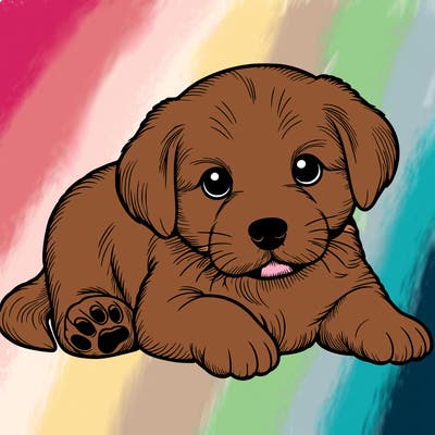 a cute realistic puppy
