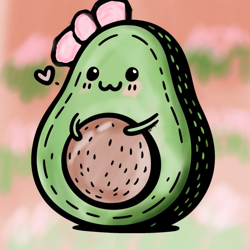 an avocado hugging an avocado