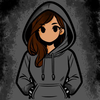 a woman wearing a hoodie