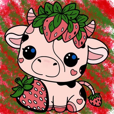 cute strawberry cow
