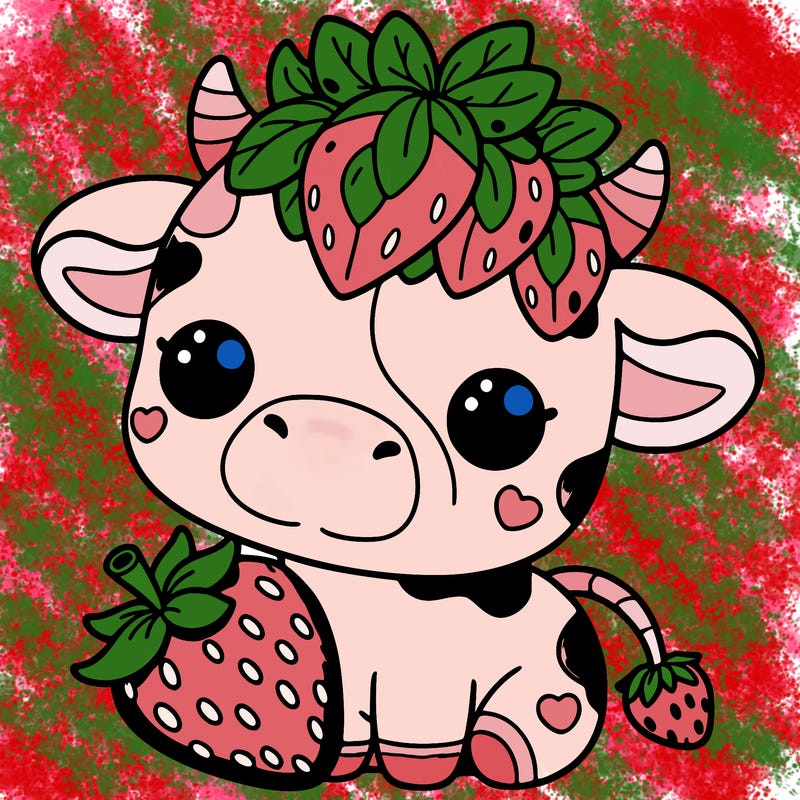 cute strawberry cow