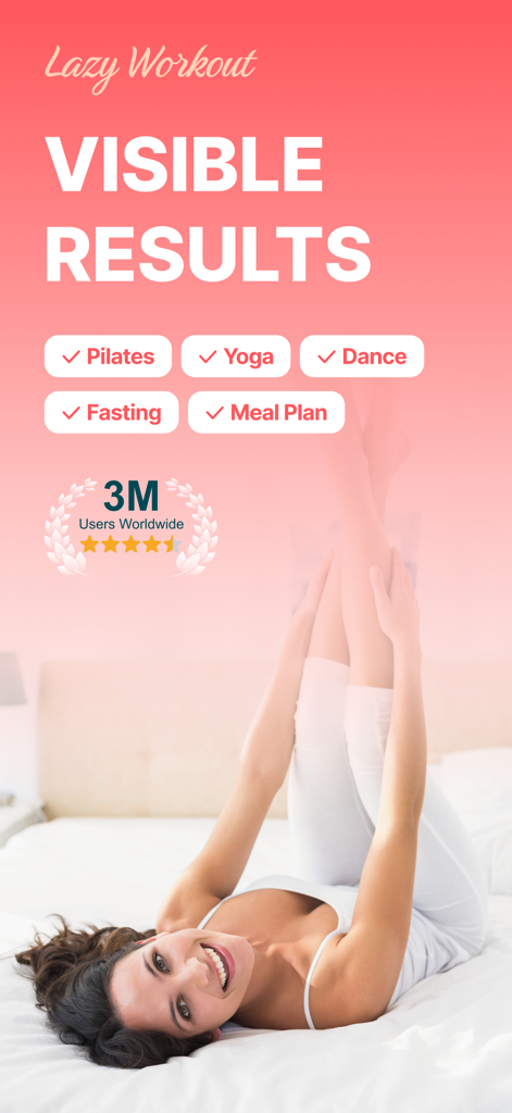 Organic Fit: Workout for Women - Screenshot of Organic Fit app featuring lazy workouts and meal plans for women