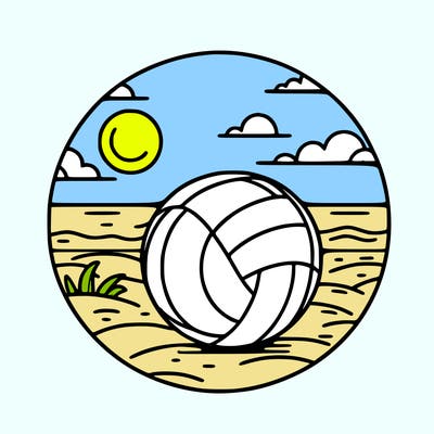 volleyball on a beach